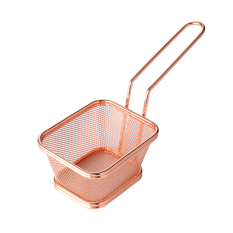 迷你炸蓝不锈钢炸网炸筛薯条炸篮网筛麦当劳小吃点心筐框