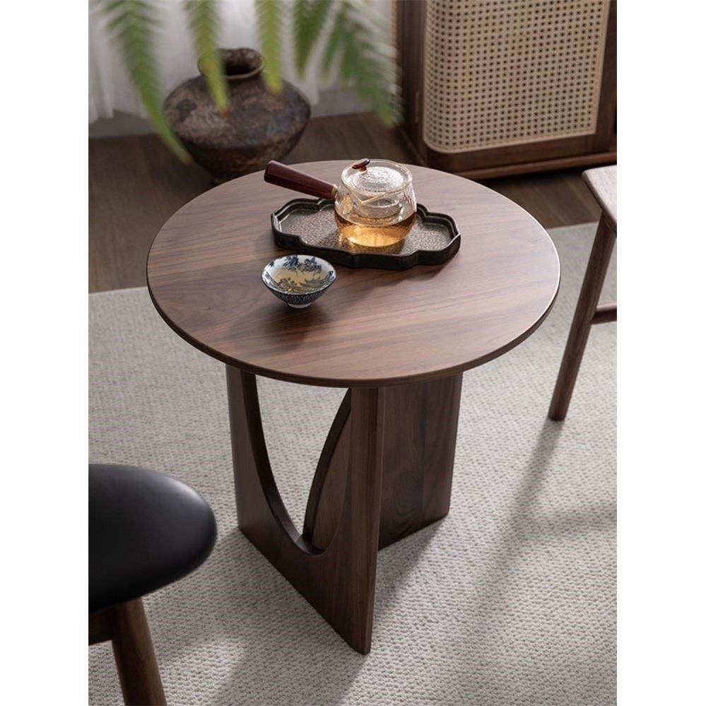 北欧实木小茶几客厅家用阳台桌子沙发边几黑胡桃木小圆形边几角几,3C数码配件,USB多功能数码宝,淘宝优惠券,粉丝福利购,淘宝优惠卷