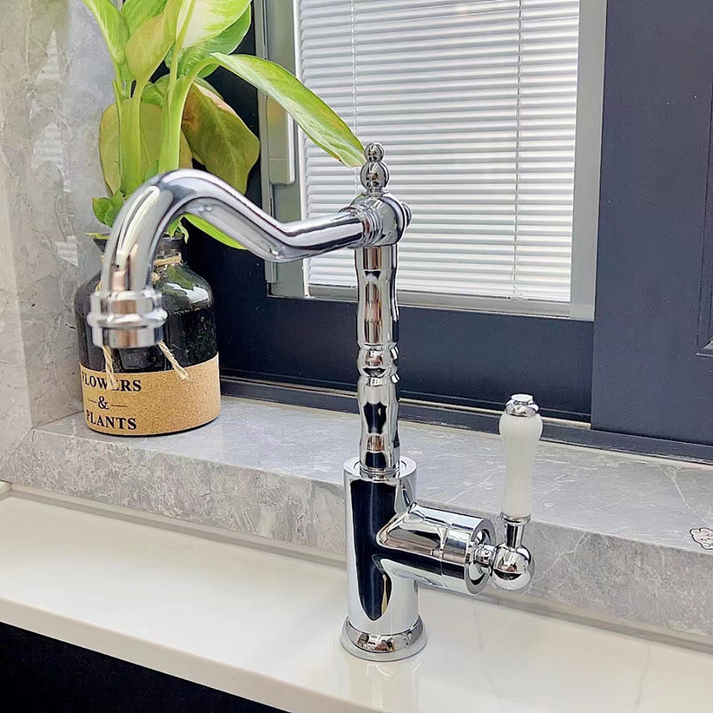 法式复古水龙头全铜欧式古典金色龙头厨房水槽洗菜盆创意冷热水头,家装主材,厨房龙头,淘宝优惠券,粉丝福利购,淘宝优惠卷