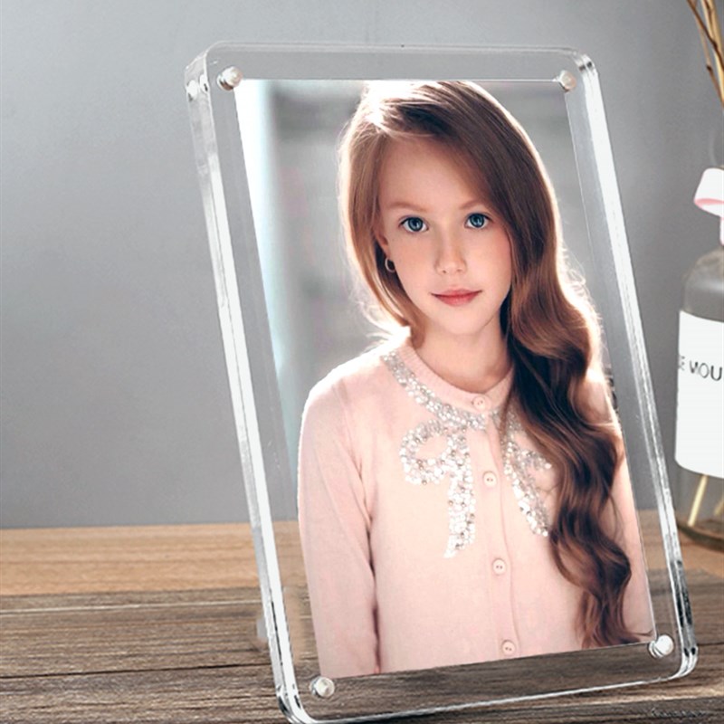 相框定制亚克力六七寸洗照片5R 6 7 8寸磁吸透明创意个性相片摆台