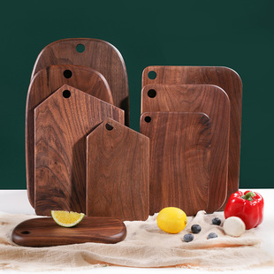 切菜板实木家用黑胡桃整木披w萨托盘宝宝辅食案板烘焙面包水果砧