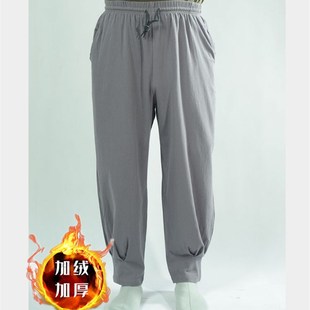 宽松和尚裤 无拉链棉麻居士裤 保暖 短褂裤 水洗亚麻免绑腿加绒僧裤