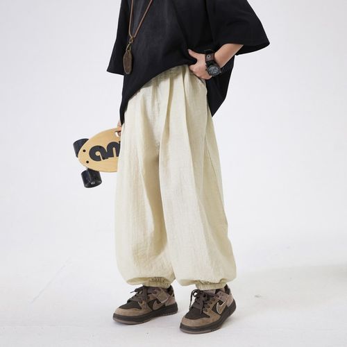 男童夏季户外运动冰丝防蚊裤2025新款小学生儿童夏装宽松薄款裤子