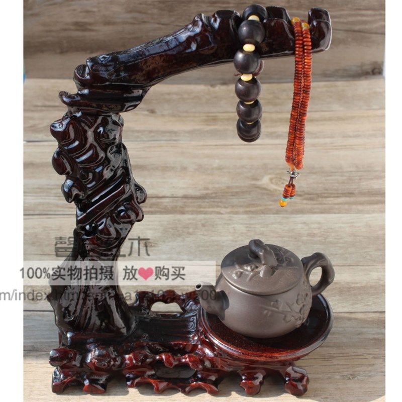 红木工艺品根雕随形吊玉架挂玉架首饰展示架实木质饰品装饰架底座