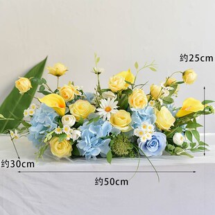 新款餐厅餐桌花摆花生日宴会布置假花桌面摆件会议室装饰商务用花