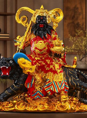 赵公明武财神骑虎招财摆件家用供奉开业乔迁礼品树脂浮雕佛像