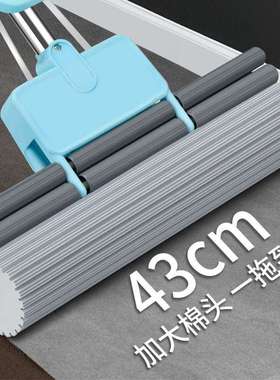 懒人拖把2d020新款家用厕所拖把实用卫生间浴室拖把吸水滚轮式
