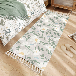 纯棉地毯沙发客厅防滑地垫书房降噪脚垫简约卧室床边毛毯免洗可擦