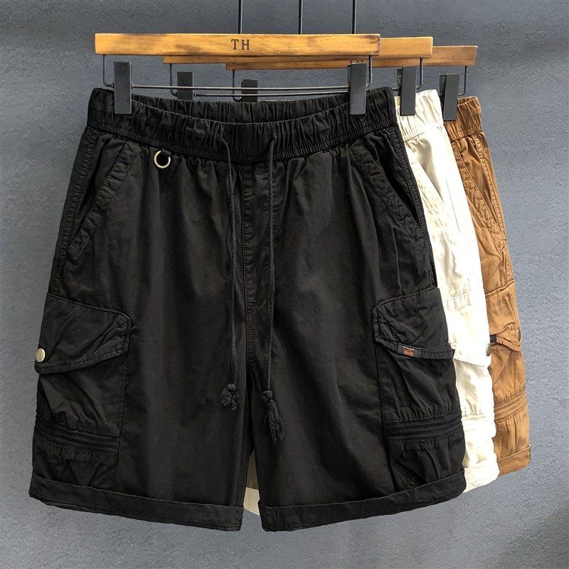 舒适透气高端复古纯棉水洗工装短裤男士休闲裤夏季薄款宽松五分裤,男装,短裤,淘宝优惠券,粉丝福利购,淘宝优惠卷