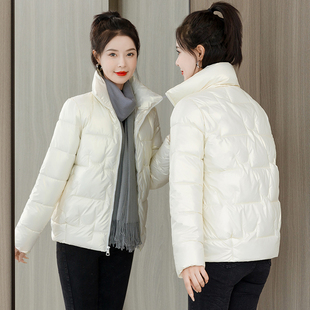 亮面外套女羽绒棉服短款2022冬秋季新款棉衣R韩版宽松棉袄面包服