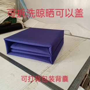 海蓝色手工被子内务被定型帆布纯棉成型被叠被标S准被模型被棉花