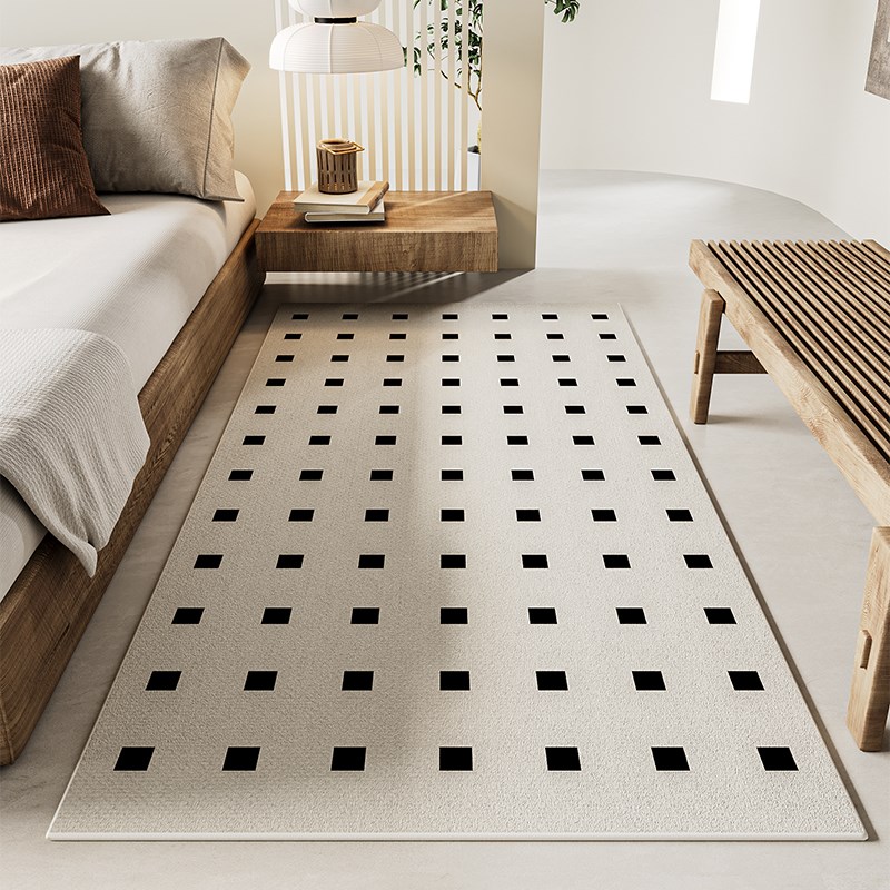 法式地毯卧室秋冬加厚免洗懒人床边毯冬天防滑客厅2023新款崔黄口