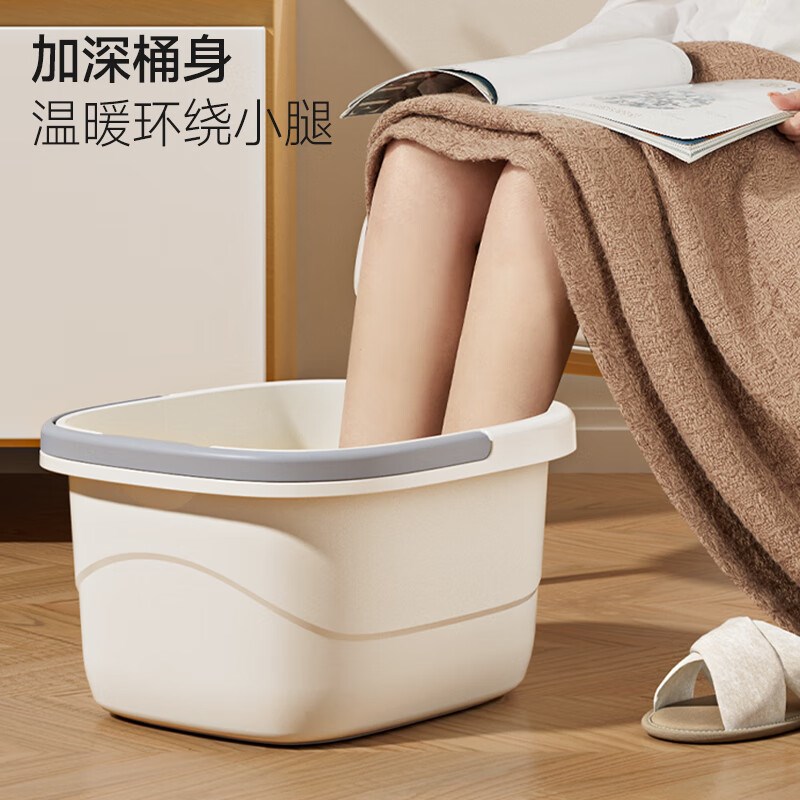 五月花泡脚桶塑料手提养生家用足底按摩加厚加深足浴桶洗脚盆宿舍