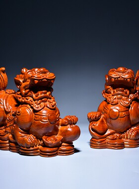 梨木雕貔貅红木貔貅家居办公室玄关装饰工艺品店铺业送礼