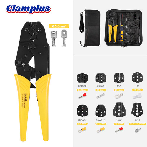 九寸多功能压线钳装管型插簧绝缘裸端子压线帽压接钳子接线工具