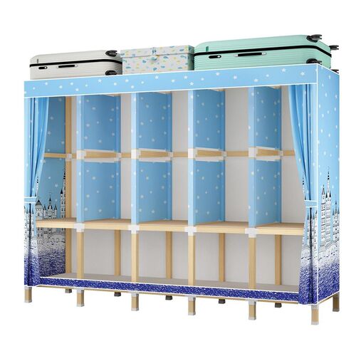 品质牛津布加厚加粗实木衣橱布防尘出租房用经济