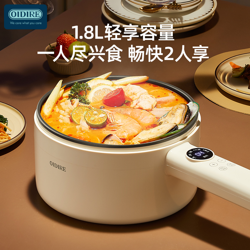 电煮锅多功能蒸煮一体小型迷你宿舍学生泡面家用煮面1一2人小电锅