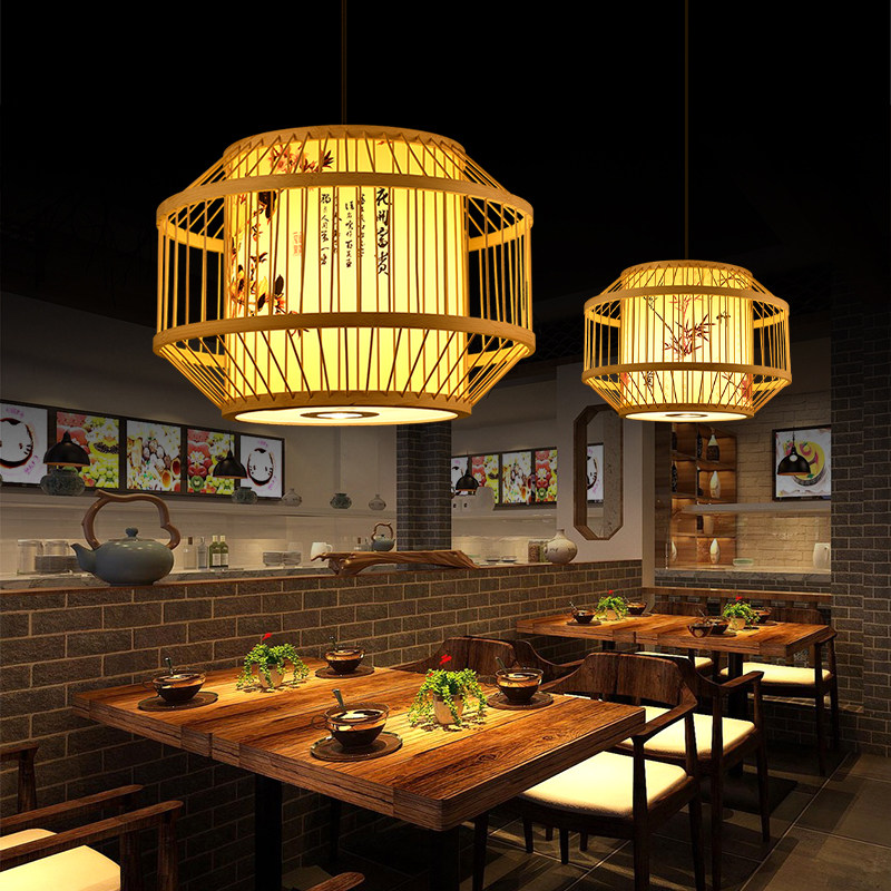 中式饭店包间竹编吊灯酒店大厅火锅店包厢竹艺灯笼创意带,家装灯饰光源,餐厅吊灯,淘宝优惠券,粉丝福利购,淘宝优惠卷