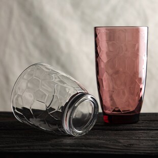 加厚果汁杯冰裂纹钢化玻璃水杯耐热商用泡茶冷饮杯酒店漱口杯