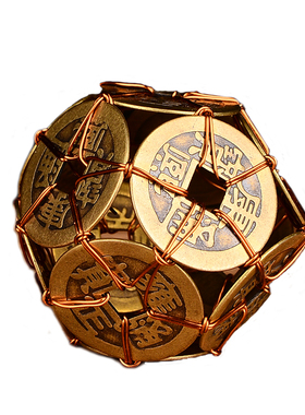 绣球五帝钱挂件黄铜朱砂葫芦铜葫芦车载汽车挂饰家居客厅门口铜钱