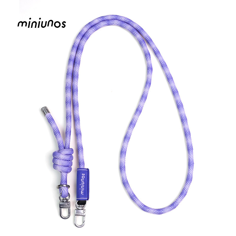 MINIUNOS 8mm紫色手机挂绳防丢斜挎可调节户外露营相机背带安全