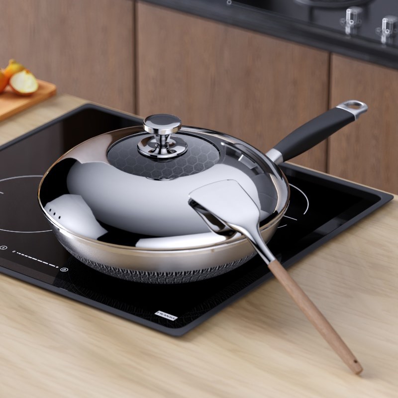 锈钢锅盖家用炒菜锅盖子视玻璃盖小号蒸笼蒸屉铁锅通用蒸锅盖