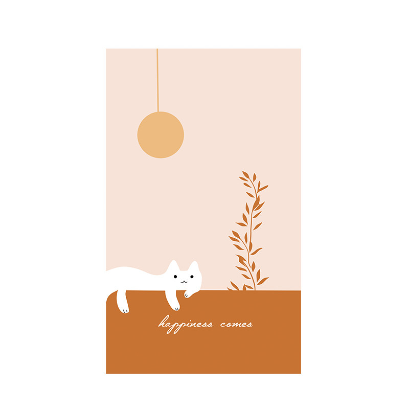 橙色猫咪推拉门纸大门墙纸玻璃门家具翻新改造壁纸,家居饰品,门贴,淘宝优惠券,粉丝福利购,淘宝优惠卷