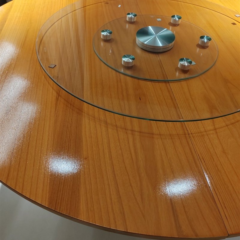 实木圆桌面折叠家用圆桌1.45米1.65米1.85米2米酒店餐桌圆台面