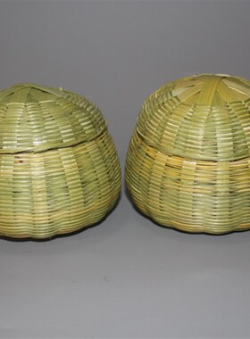 纯手工编织 竹编竹制品 茶叶罐创意精品小礼盒 热销小南瓜