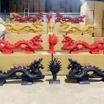 二龙戏珠屋顶双龙戏珠戏宝仿古树脂瓦屋脊房脊门头门楼装饰配件
