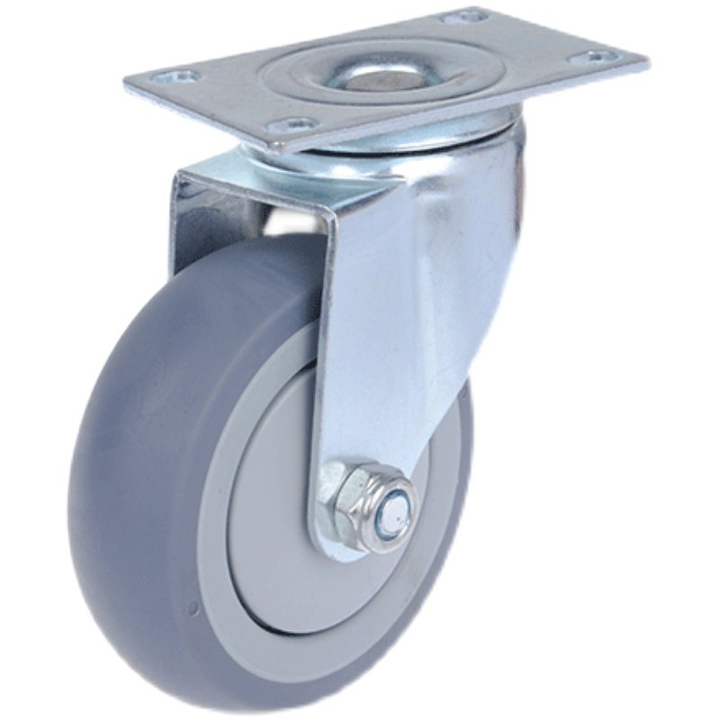 寸寸5寸脚轮TR静音万向轮橡胶刹车轮航空箱推车轮子丝杆轱辘轮