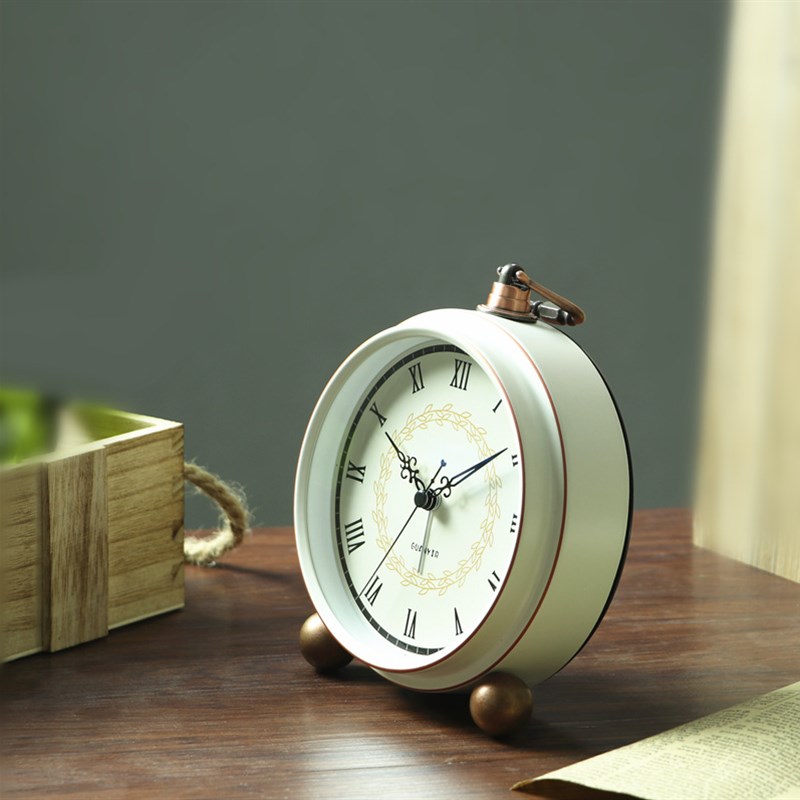 桌面钟表闹钟学生用儿童时钟静音床头卧室客厅创意欧式小座钟台钟