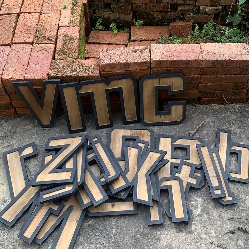 做旧工业风小写英文字母实木质酒吧壁挂咖啡厅墙壁挂件墙上装饰品