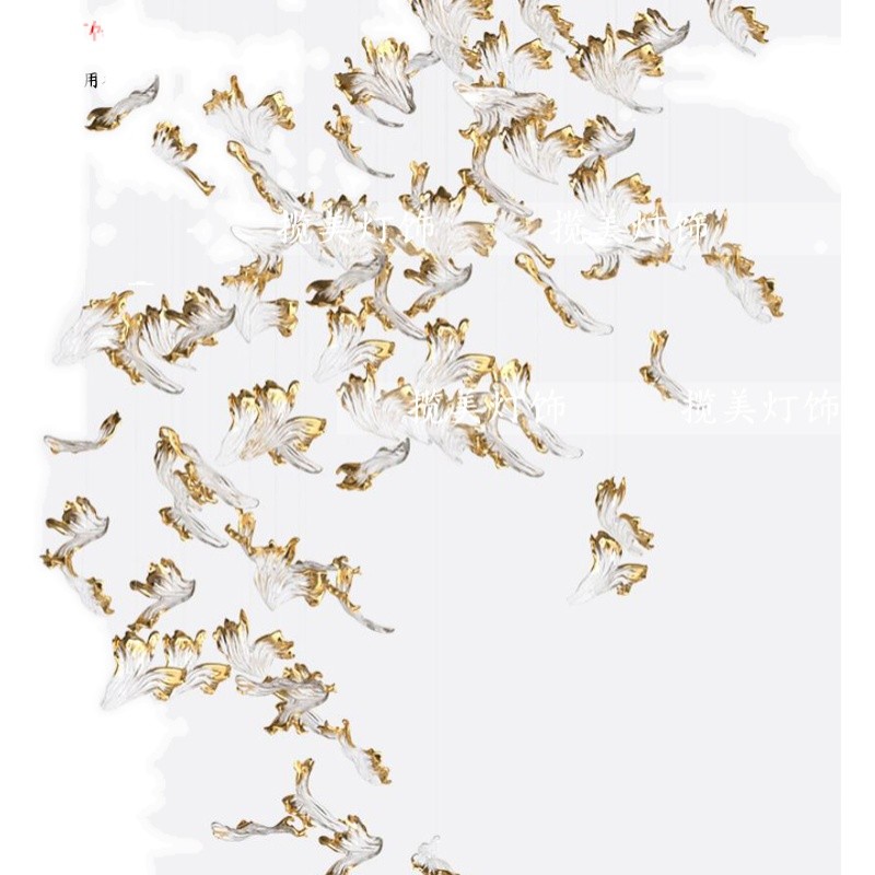 软装艺术空中吊饰创意顶部挂饰琉璃树叶酒店中庭大商场天花板装饰