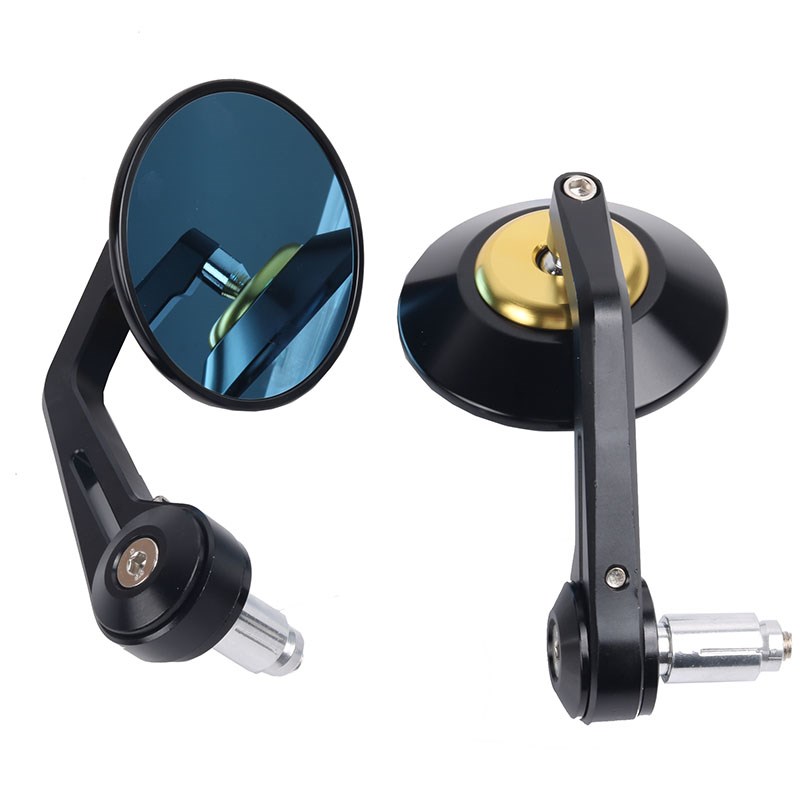 适用高金GK500 GK1200改装摩托车复古蓝面车把后视镜手把镜倒车镜