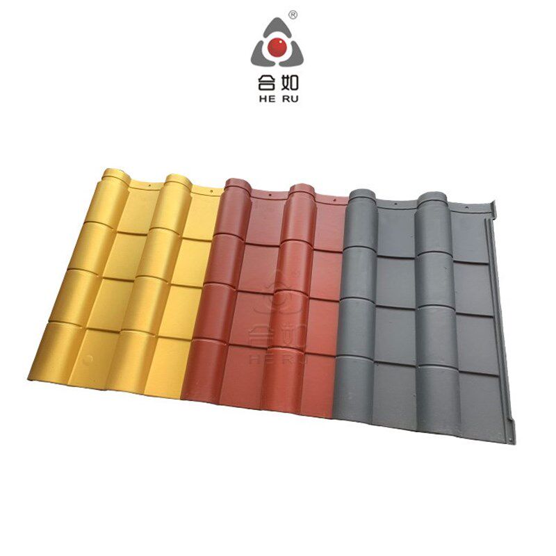 仿古高分子瓦小青瓦复古风四合院屋面别墅筒瓦耐高温彩石装饰中式