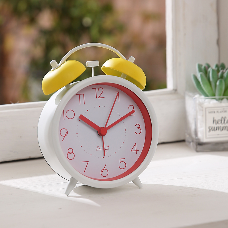 极简闹钟表床头懒人闹铃静音夜灯光小学生用定时学习书桌卧室宿舍