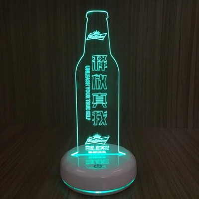 酒吧KTV亚克力发光酒水牌定制广告牌啤酒瓶数字餐牌桌面牌台卡