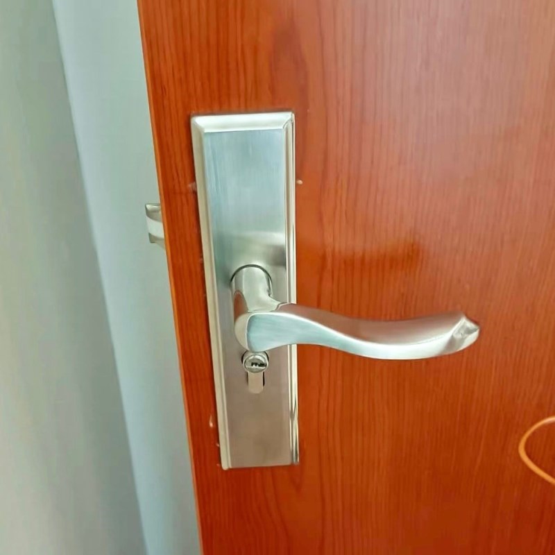 门把手室内木门房门房间可调不锈钢执手家用装免开孔通用型锁具