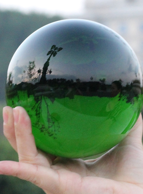 绿色水晶球珍藏饰品绿幽灵门店客厅隔断玄关摆放办公桌家居