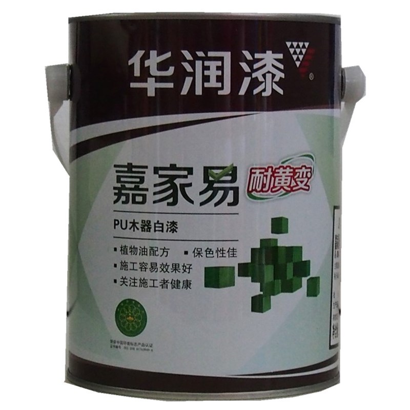 华润漆嘉家易耐黄变PU半亚光白面漆实木家具翻新环保木器漆家具漆