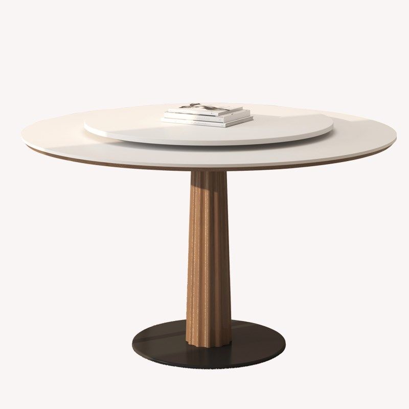 德利丰实木岩板圆桌小户型家用现代带转盘大圆岩板餐桌椅,住宅家具,岩板餐桌,淘宝优惠券,粉丝福利购,淘宝优惠卷