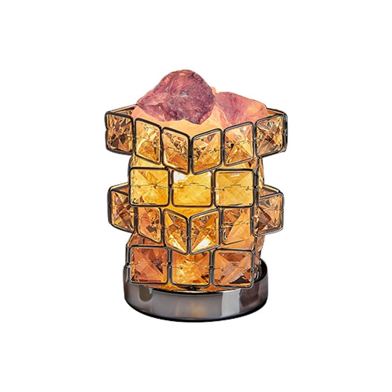 魔方水晶盐灯喜马拉雅小夜灯卧室睡眠床头灯氛围灯装饰香薰台灯