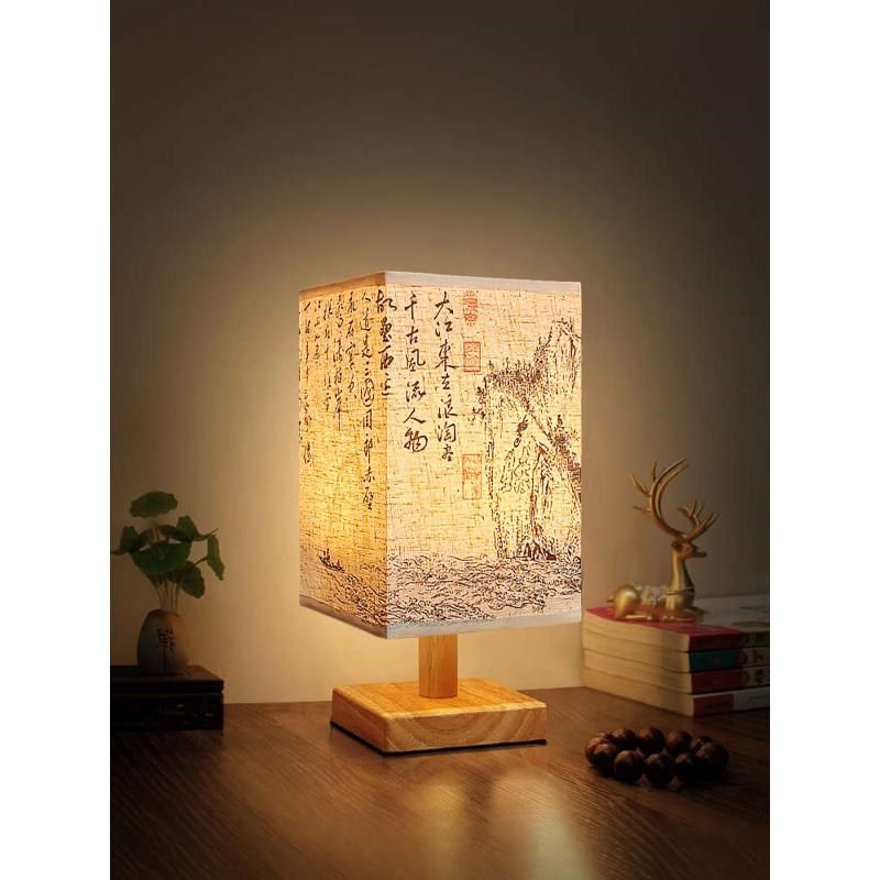 插电台灯古风书法复古卧室创意床头灯宿舍书桌装饰小夜,家装灯饰光源,装饰台灯,淘宝优惠券,粉丝福利购,淘宝优惠卷