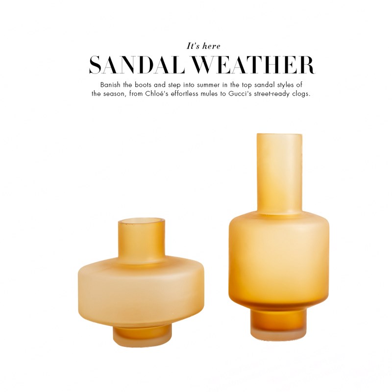 新古典干花插花瓶样板房家居软装饰品电视柜台面玻璃花器摆设