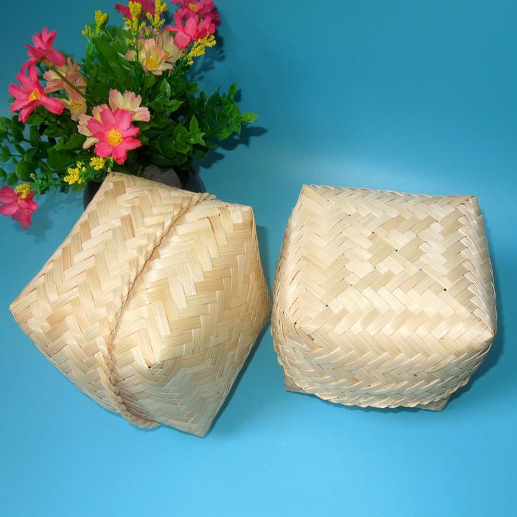 手工编织竹盒 方形茶叶包装筐 精致食品竹盒 竹编茶叶盒 喜糖盒