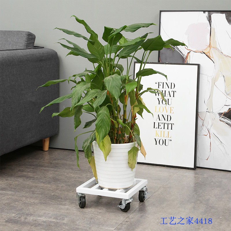 铁艺移动托盘落地式方形花架阳台客厅盆景架子花盆底座托盘架支架