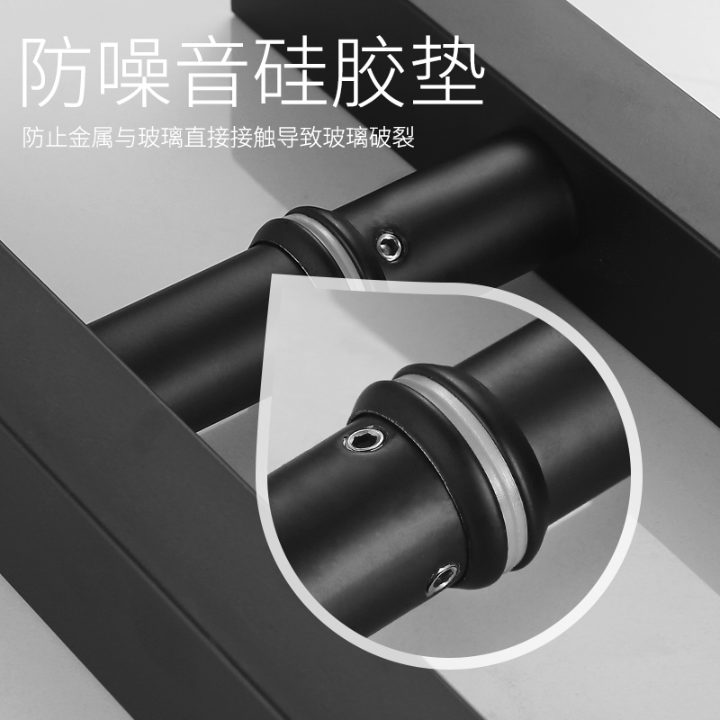 玻璃门拉手不锈钢黑色方管哑黑烤漆淋浴室大门有框门木门把手配件