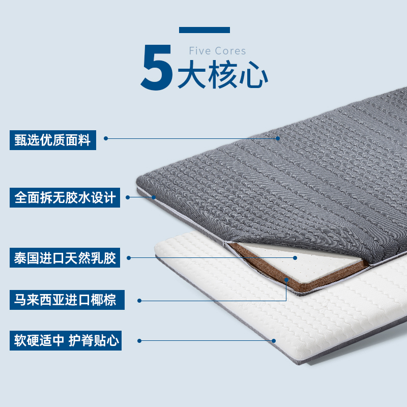 送货到家环保无胶E椰棕垫折叠护脊硬棕榈乳胶床垫异形可拆洗