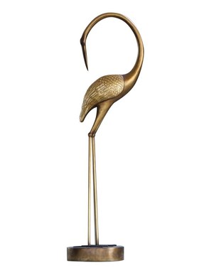 抽象仿铜仙鹤雕塑白鹭水池造景售楼部丹顶鹤模型庭院景观装饰